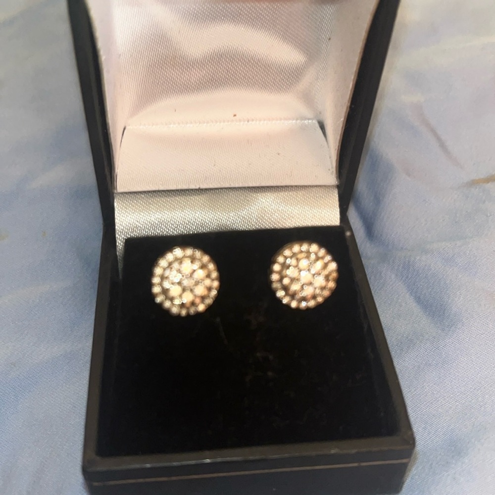 14 karat gold, real diamond earrings